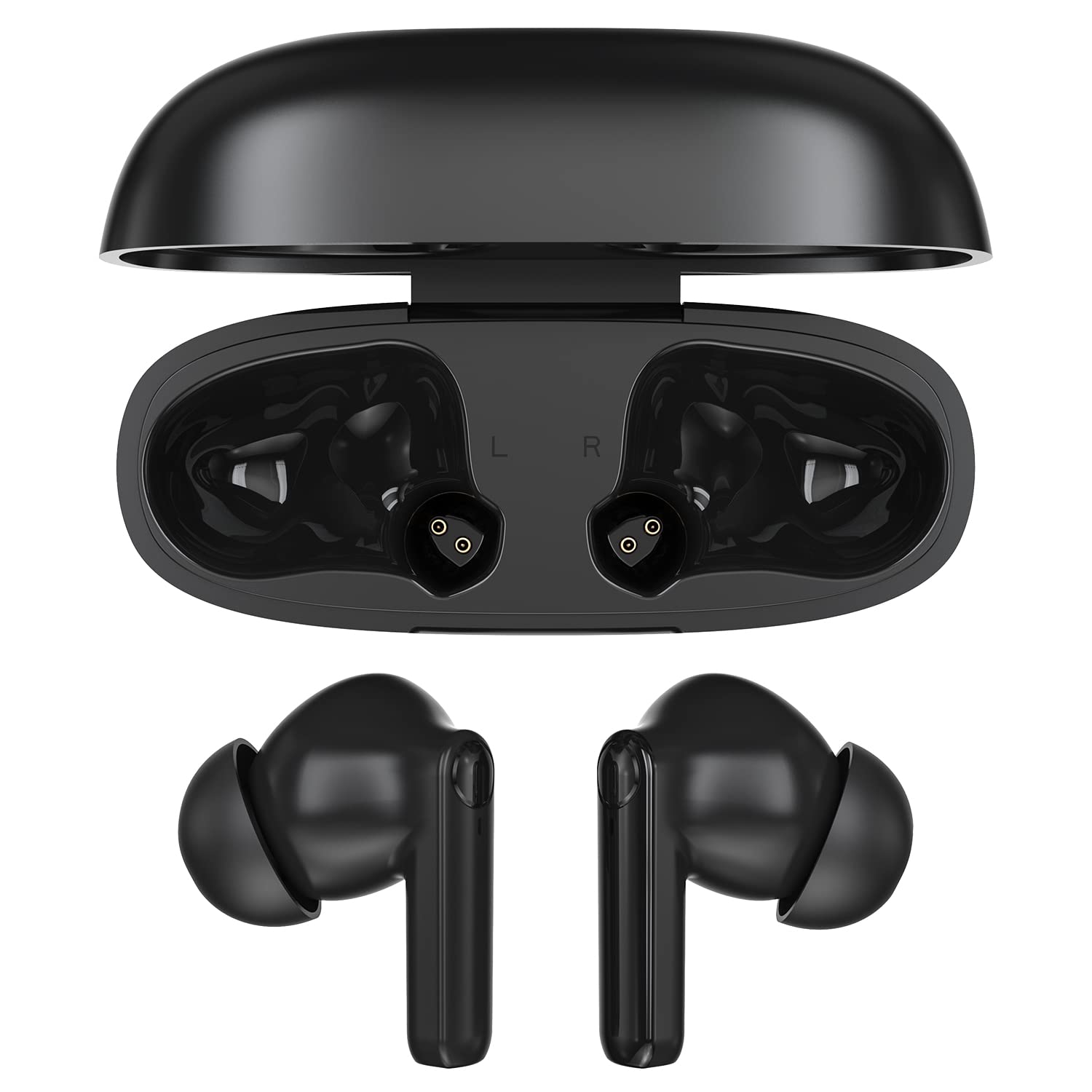 Ulefone Auricolari wireless, cuffie Bluetooth in ear, microfono auricolare, Bluetooth 5.1, ricarica di tipo C, controllo touch, display a LED, per iPhone/Android/IOS, nero