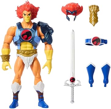 Masters of the Universe Origins & Thundercats Action Figure Lion-O, 1980s Crossover Toy, 5.5-inch Posable, Removable Armor, Accessory & Mini Comic
