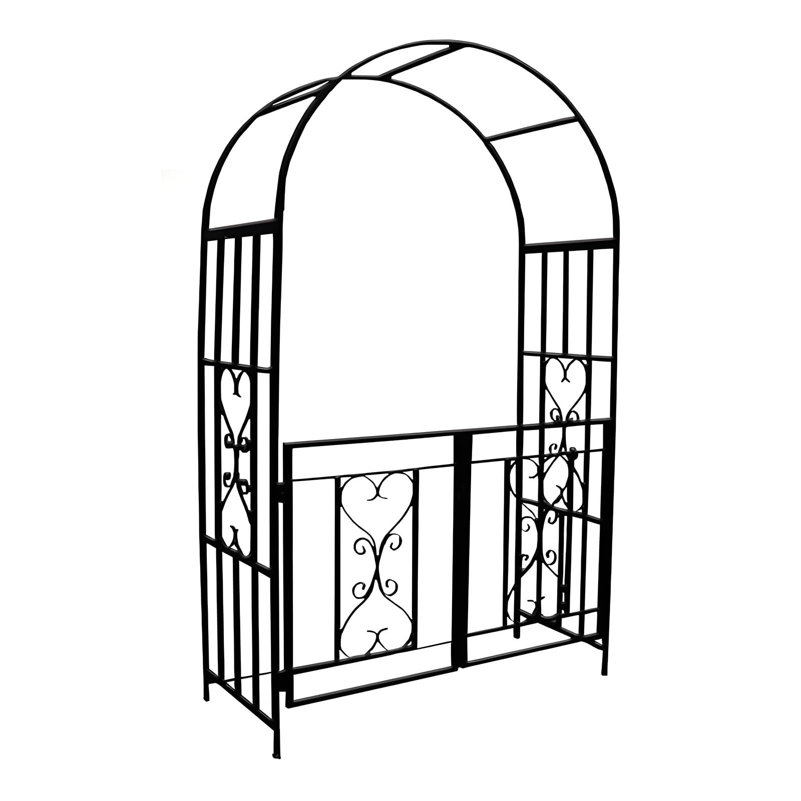 Arche de jardin pour plantes grimpantes et roses avec pergola en métal noir