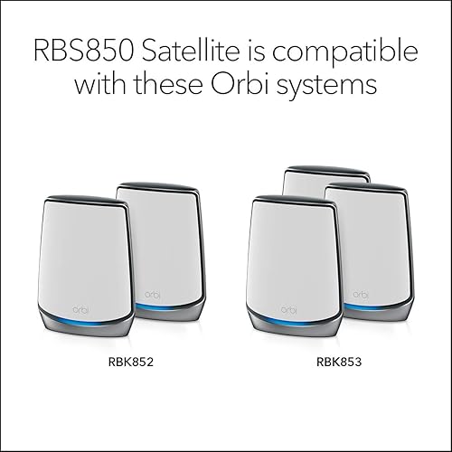 Miniatura 10 de NETGEAR Orbi 970 Series Quad-Band WiFi 7 Mesh Satellite Add-on (RBE970) - Funciona con Orbi RBE972S y RBE973S, añade cobertura de hasta 3,300 pies