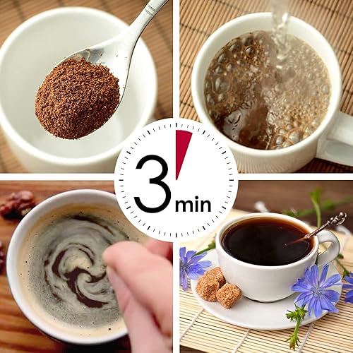 Miniatura 4 de CHICORAYA Café de achicoria instantáneo, lo mejor para descafeinado y dieta, mezcla de bebidas cetogénicas y veganas, alternativa de sustituto de