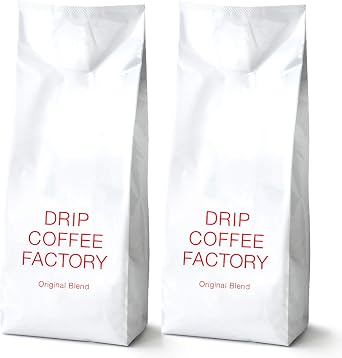 Drip Coffee Factory Original Blend Coffee Powder, Medium Ground, 2.2 lbs 1 kg, 17.6 oz 500 g x 2 Bags