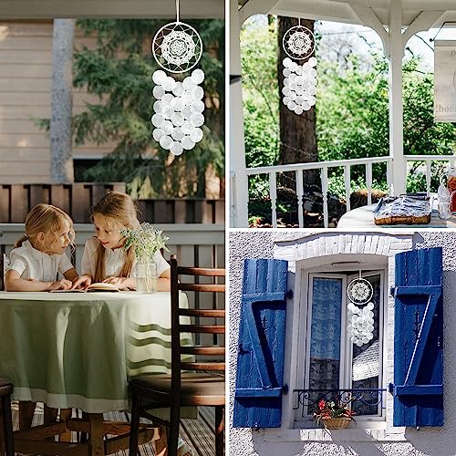 Huoiqiue ASD5568W Wind Chimes Indoor Outdoor,Dream Catcher Seashell Hanging Beach Ocean Home Decorative,Unique Natural Shell Wind Chime Is A Great Memorial Gift thumb #5