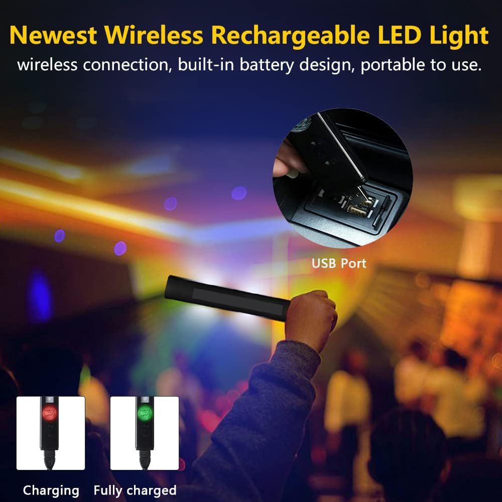 LECART LED Starry Atmosphere Light Car Interior Ambient Lights Chargeable USB Plug Multicolor Neon Accent Lighting Kit Wireless RGB Led Star Decoration Light for Room Camping Party Celebration Karaoke