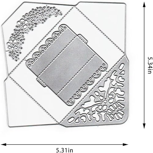 Miniatura 2 de Troqueles de corte de sobres de metal para hacer tarjetas, cajas 3D troqueladas con marco de flores, plantillas en relieve, molde de plantilla