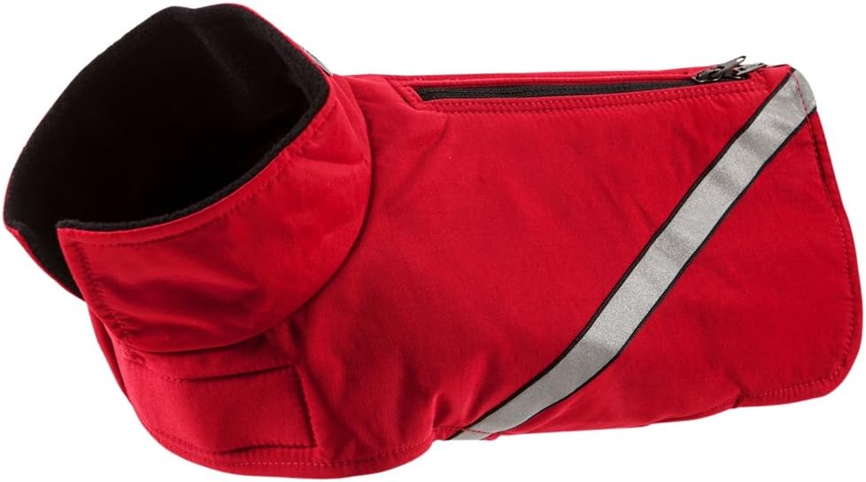 RC Pet Products Whistler Zip Line Version 2.0, Water-Resistant, Fleece Lined, Reflective Dog Coat, Size 22, Red