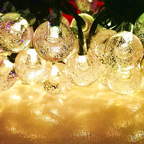 Sogrand,60LED 36FT.Solar String Lights,Warm White LED Crystal Ball,Solar Lights Outdoor,String Lights,Solar Garden Lights for Garden,Party,Dinner,Bedroom,Festival,Patio,Yard,Landscape