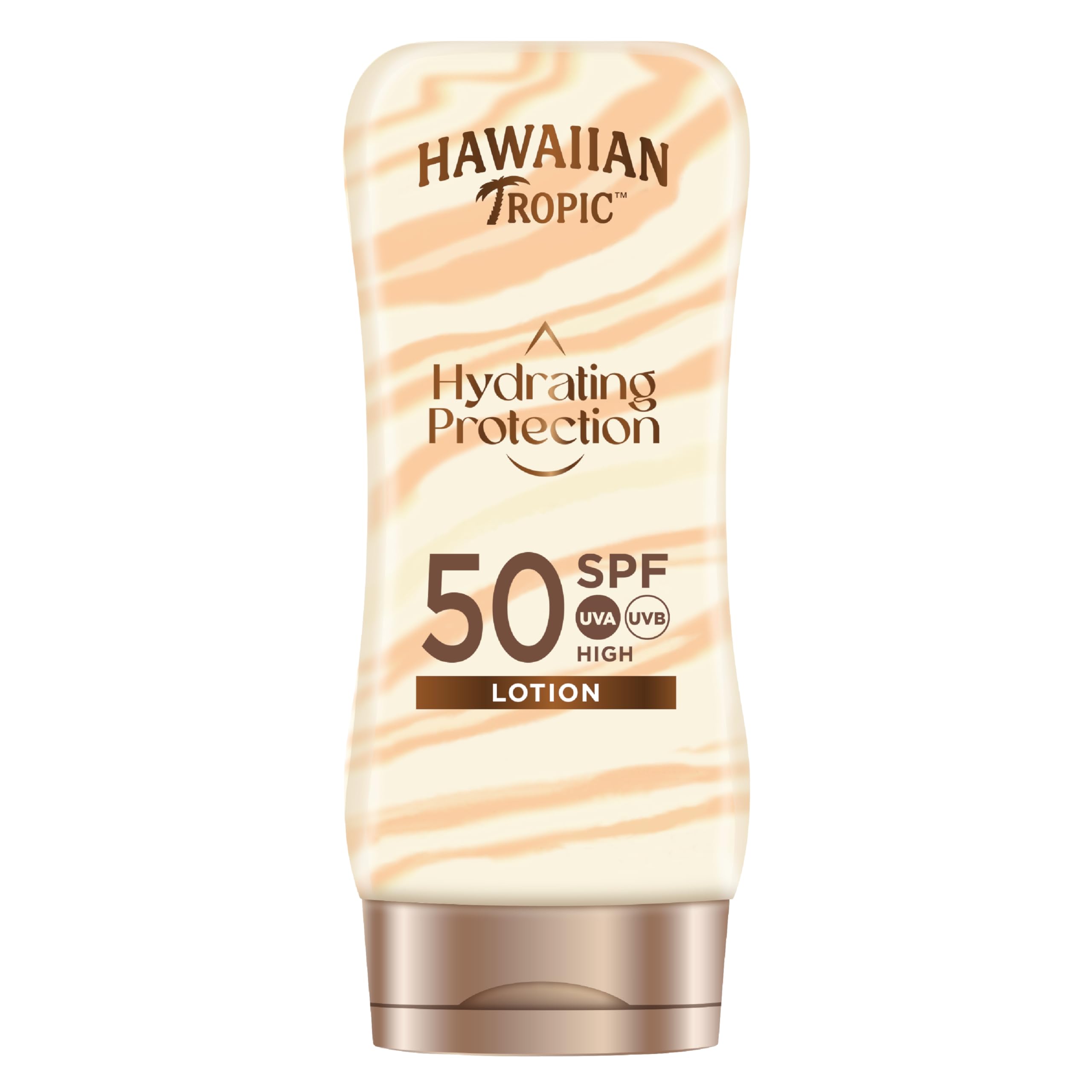 Hawaiian Tropic Hydrating Protection - Loción Solar Protectora con cintas de seda hidratantes y resistente al agua, Protección Alta, SPF 50, 180 ml