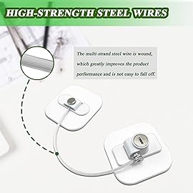 Refrigerator Lock with Key, Fridge Locks,Lock for Fridge Freezer, Cabinets and Drawers, Air Oven Air Fryer, Closets, Windows, 2 Pack Refrigerator Lock with 4 Keys (White)