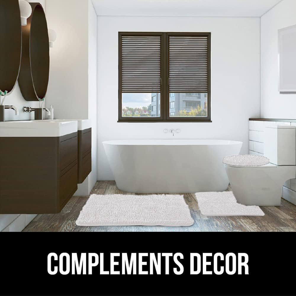 Kangaroo Shag Chenille Toilet Lid Cover, Machine Washable, Microfiber Dries Quickly, Ultra Soft Seat Covers, 19.5x18.5, Fits Most Standard Lids, Essential Home Bathroom Decor, White : Home & Kitchen