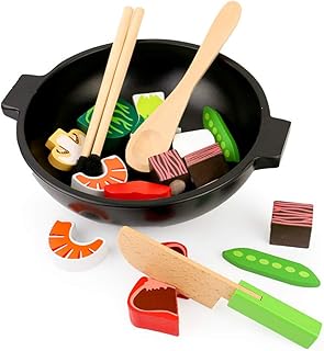 Danni Children Wood Pretend Play Food Kitchen Toys Baby Simulation Chinese Finished Restaurant Casserole Vegetable Hot Pot Food Toy
