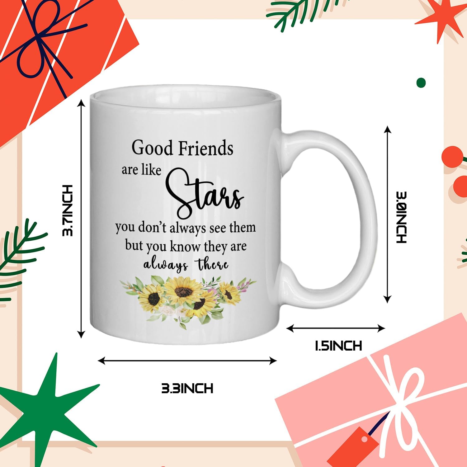NATSUNO Friends Good Friends Are Like Stars Mug - Friendship Gifts For Women - Image 4