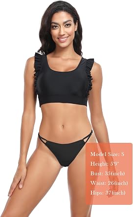 Colloyes Women's Low Waisted Adjustable Thong Bikini Bottoms