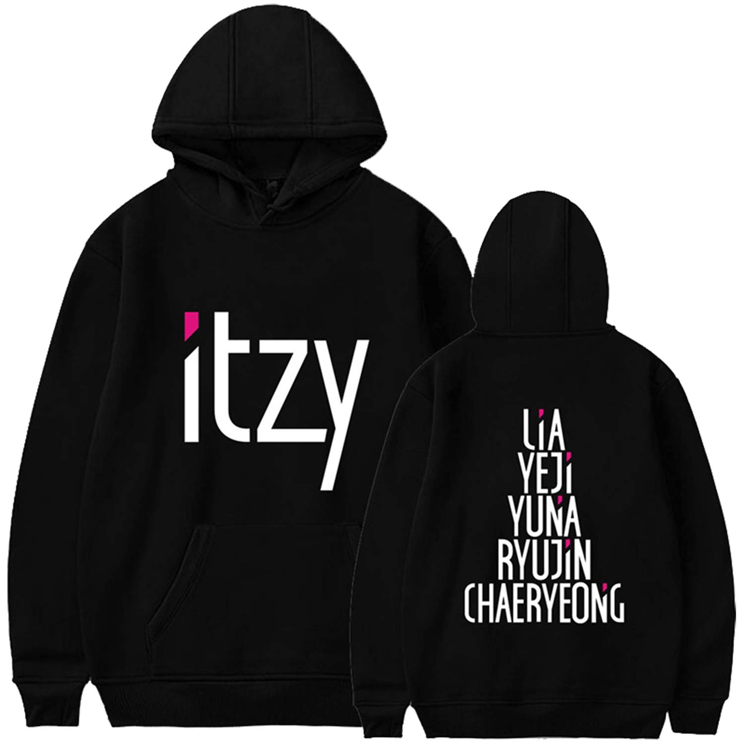 Kpop Itzy Same Hoodie Lia Yeji Yuna Ryujin Chaeryeong Sweater Jacket XS Black
