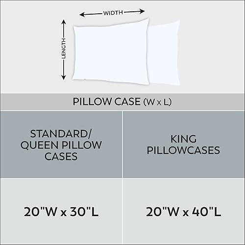 Miniatura 4 de Purity Home - Juego de 2 fundas de almohada, 100% algodón de 400 hilos, tejido de percal, King (20 x 40 pulg), dobladillo Z de 4 pulg, acabado