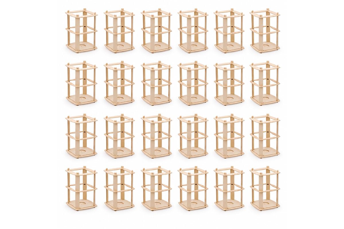 Avantgarde Laternen Bastelset 24 Stück – 4-Eck Laternen Stecksystem ohne Klebstoff – Laternen Rohlinge zum Selbstgestalten – Bastelset für Kindergarten, Schule & Gruppen – 11,5 x 11,5 x 16,5 cm