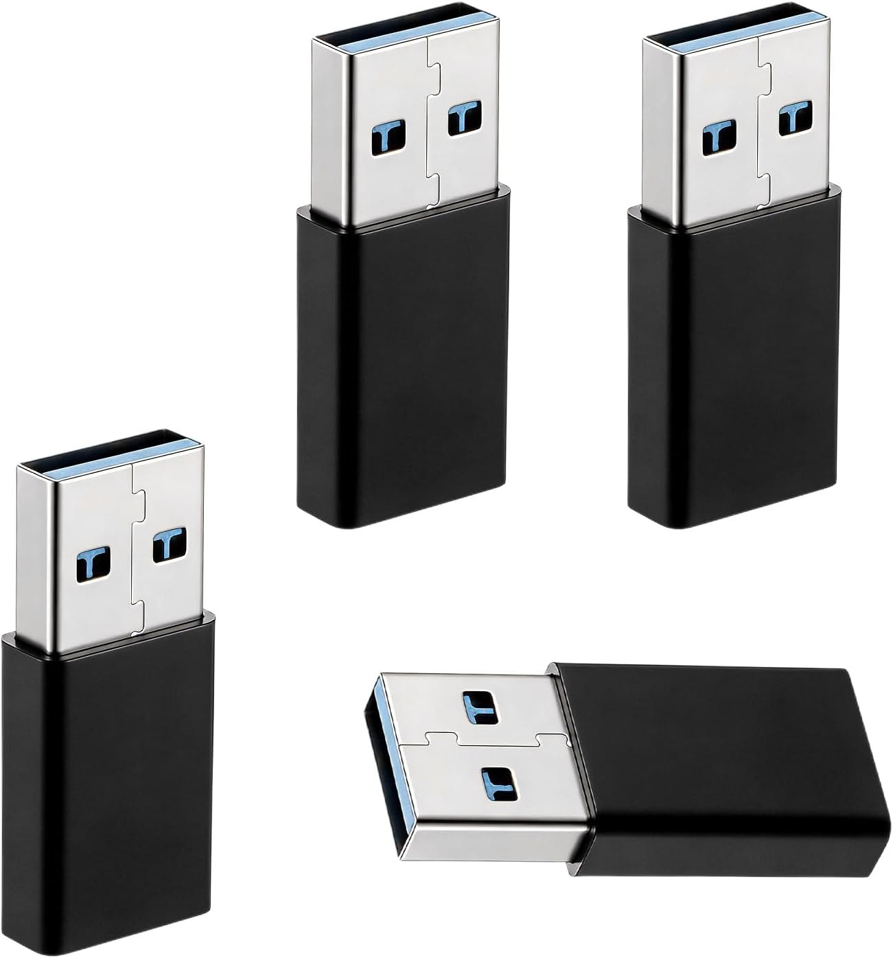 Xthrotsenk 4 PCS USB B to USB C Adapter Female USB-C Adapter to USB-B Male for Charger Connections Wall Plugs Most Phone Types (Black)