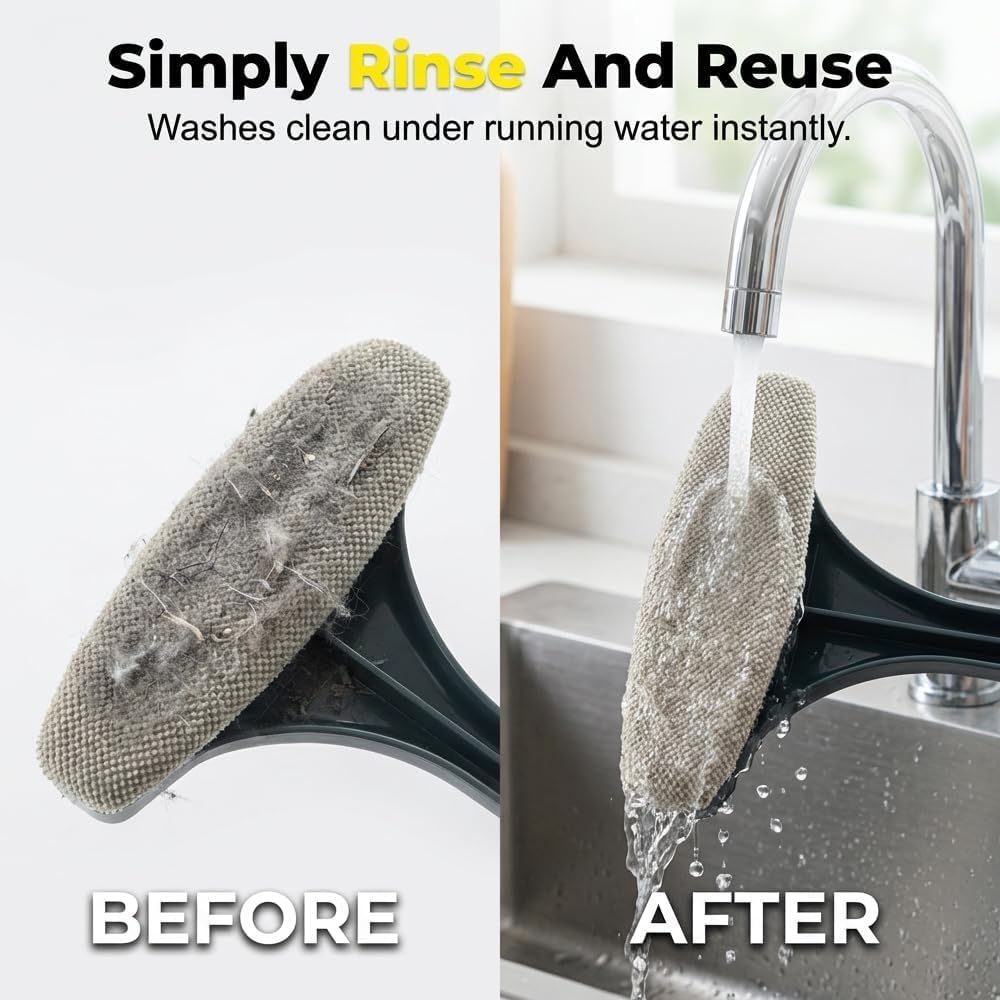 2 in 1 Window Screen Cleaning Brush, Mesh Window Screen Cleaner Tool with Squeegee, Multifunctional Screen Cleaner Tool for Patio Door Porch Screens
