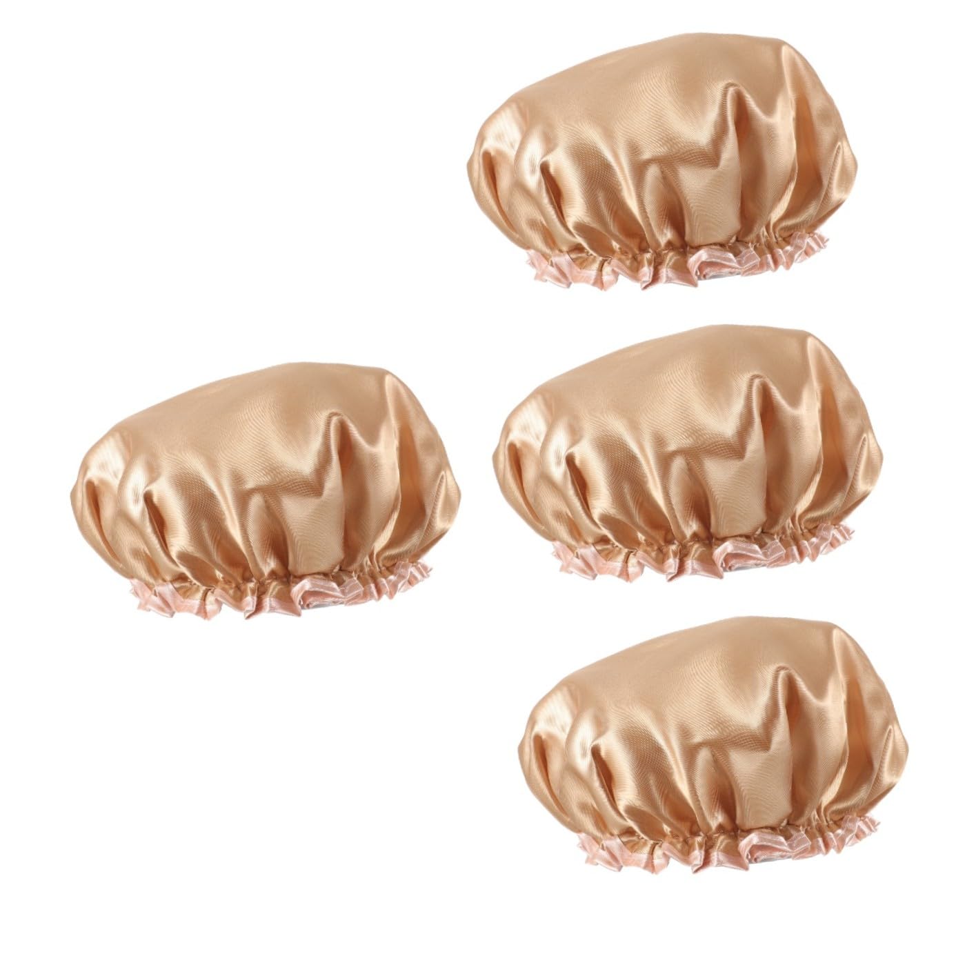 Healvian 4piezas Gorro De Ducha Reutilizable Para Mujeres Diseño Elástico Gorro Para Spa y Cocina Para Cabello y Rizado Champán
