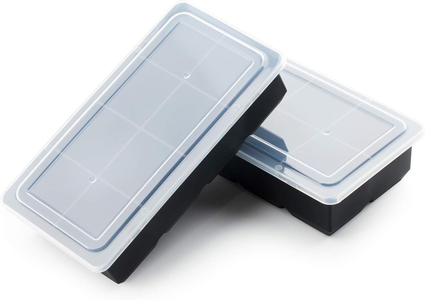 Homepixi Extra Large Silicone Ice Cube Tray with Lids (Set of 2)