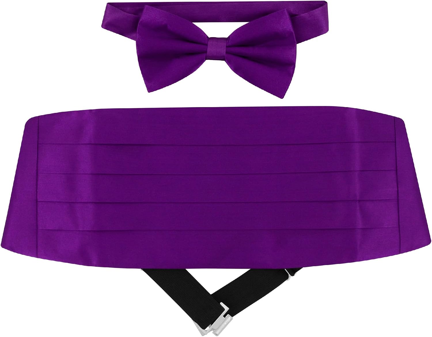 SILK Cumberbund & BowTie Egg Plant Men's Cummerbund & Bow Tie Set
