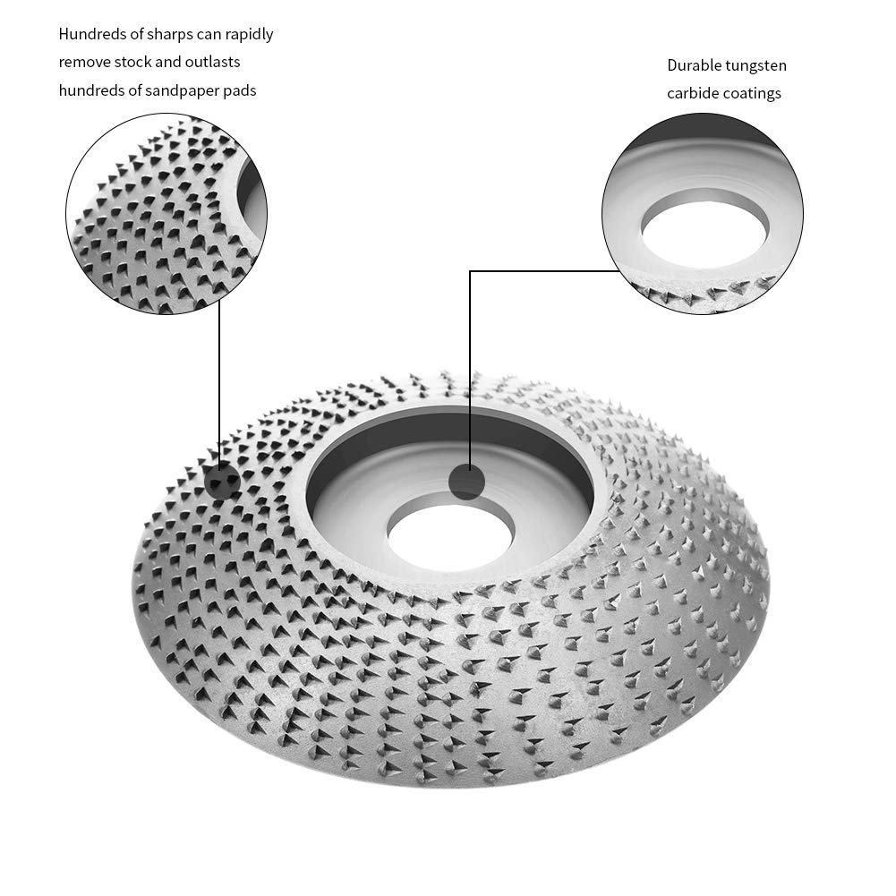Disco de Copa de Diamante, Disco de Pulido de Madera con Diamante, Disco de Pulido de carburo de tungsteno, Disco de Modelado, Disco abrasivo for Tallado en ángulo, Pulido y Modelado.