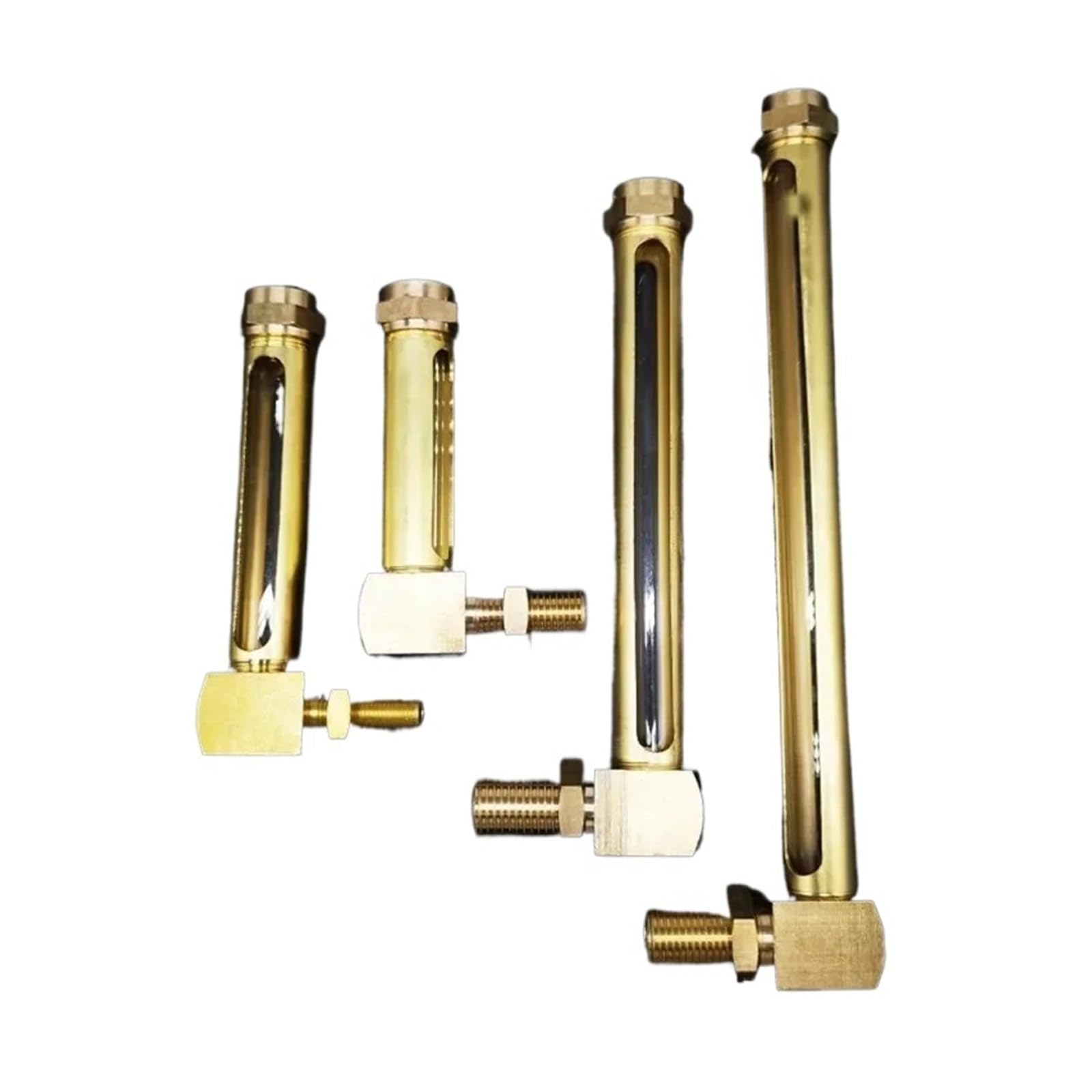 Indicador de nivel de aceite líquido de latón en forma de L con rosca macho BSP de 1/4", 3/8" y 1/2"(Two Window,250MM_1/2")