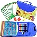 Stencil Drawing Kit for Kids w/Carry Case - 55 pcs. w/ 280 Stencil Shapes and Colored Pencils - Arts and Crafts for Home Travel - Fun Creative STEM Toy for Girls and Boys Ages 3 to Teen - Blue