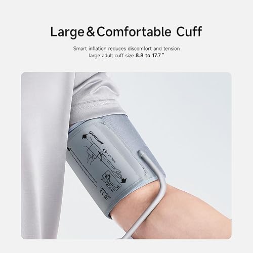Miniatura 17 de yuwell Monitor de presión arterial para uso doméstico, monitores digitales con brazo de amplio rango, 99 memorias y transmisión de voz
