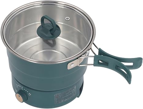 Multifunctional Electric Cooker - 500W 1.6L Mini Ramen Cooker with Foldable Handle, Portable Cooking Pot for Noodles, Steak, Eggs, StirFrying
