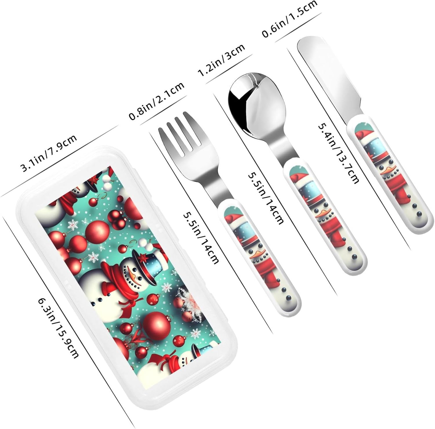 Merry Christmas Day Flatware 3 Pieces Set For Dinners, Stainless Steel Cutlery, Forks, Dinner Knife, Dinner Spoon