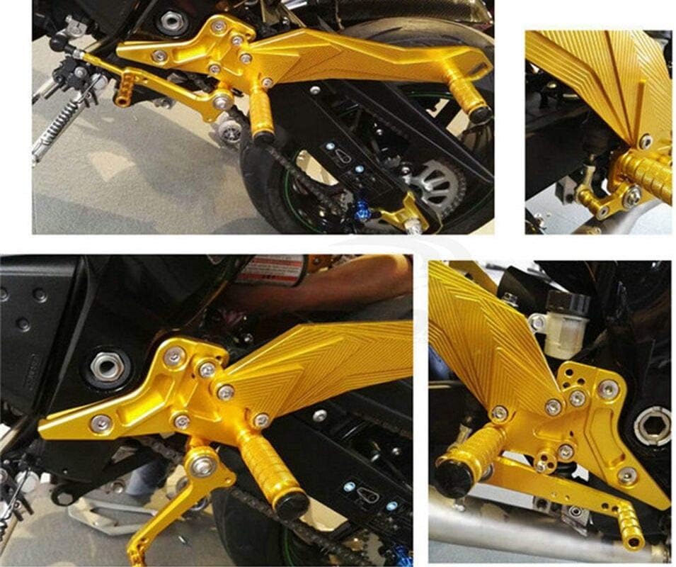 FXCNC CNC Billet Motorcycle Adjustable Rearsets Foot Pegs Rear Set Compatible with Z800 2013-2016, ZR800 2013-2016, ZR800-ABS 2013-2016