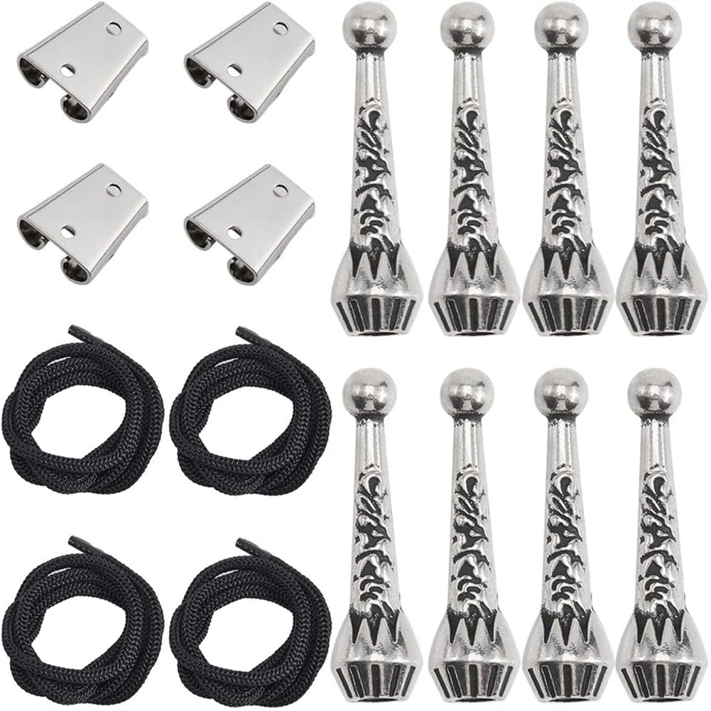 Hndhbfgrt 4 Sets Iron Bolo Tie Findings Kit Bolo Tie Replacement End Caps Kit Tie Buckle Accessories for Bolo Tie Making B