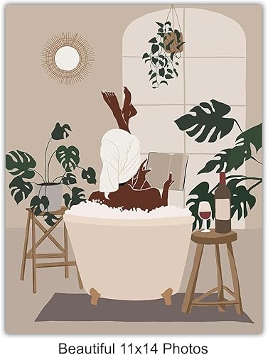 Miniatura 5 de Black Culture Bathroom Accessories LARGE 11x14 - Black African American Women Wall Art - Afro Wall Decor - Abstract Art - Minimalist Bathroom