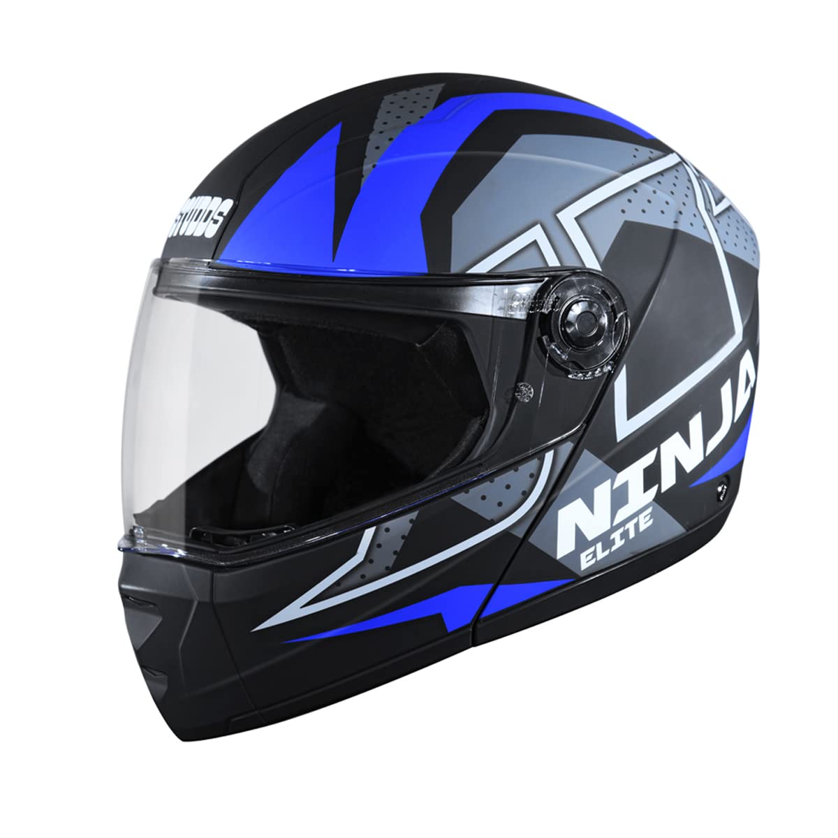 Ninja Elite Super D6 FLIP-UP Full FACE Helmet N1 MATT Black-XL