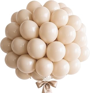 Globos Arena Blanca, 100 Piezas Globos de Látex Beige, 10 Pulgadas Globo Cumpleaños Crema, Arena Blanca Guirnalda de globo para Cumpleaños Fiesta Baby Shower Bodas Bautizo Graduación Decoración Fiesta