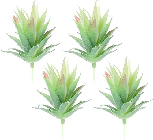 PATIKIL Pequeñas plantas suculentas artificiales, paquete de 4 selecciones de suculentas falsas sin maceta, suculentas falsas para decoración del