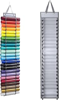 WMLBK Vinyl Storage Rack, 24 Holes Vinyl Roll Holder Vinyl Organizers Craft Storage Organizer Hanging Organizer Storage for Vinyl Sheets, Heat Transfer Paper, Wrapping Paper, Design Drawings