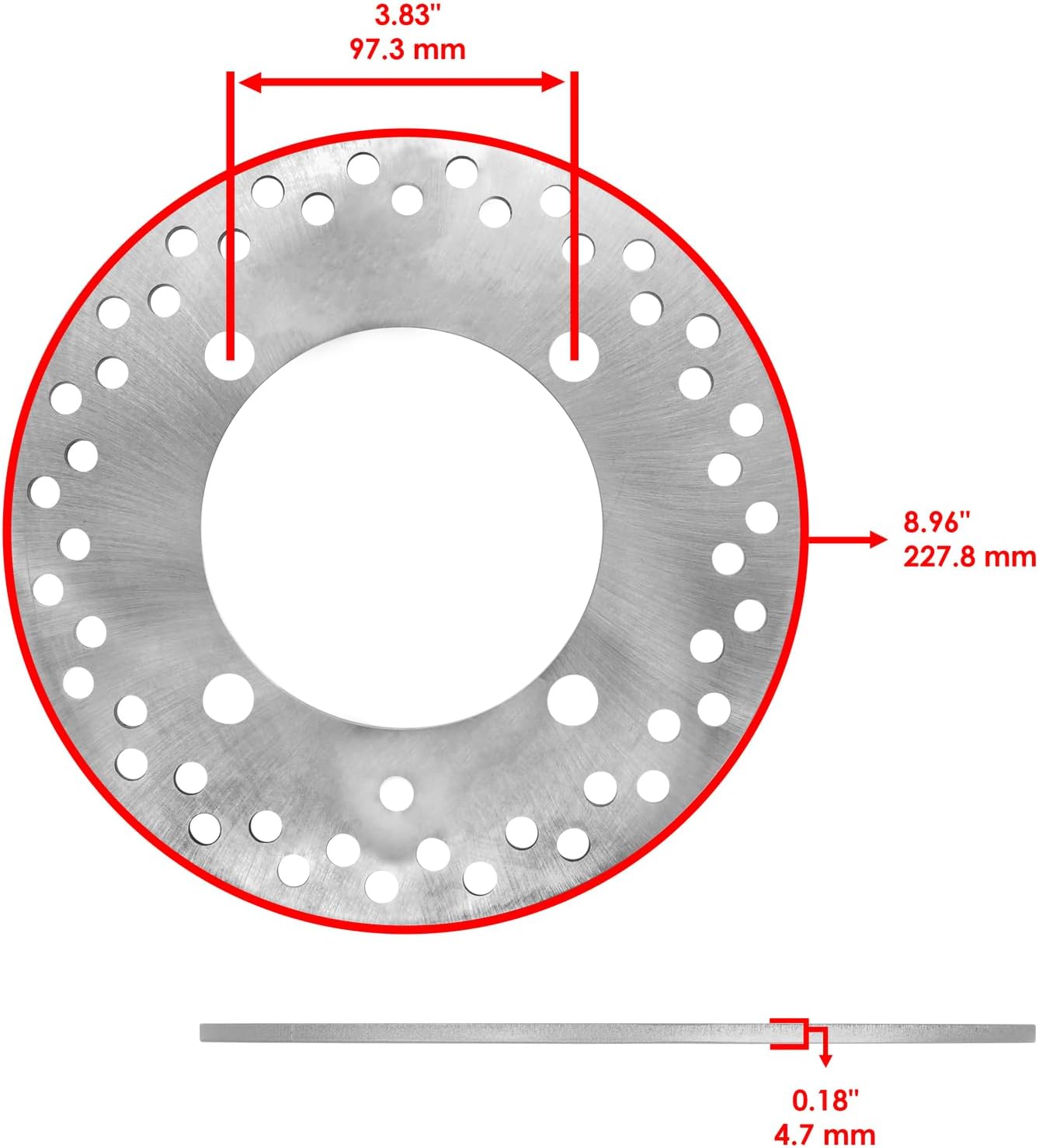 Powersports Replacement Parts for Brake Disc w/Bolt For Polaris RZR S S4 1000 2018-2021 / RZR Trail S 1000 22-2024 Mod-C33C-74478