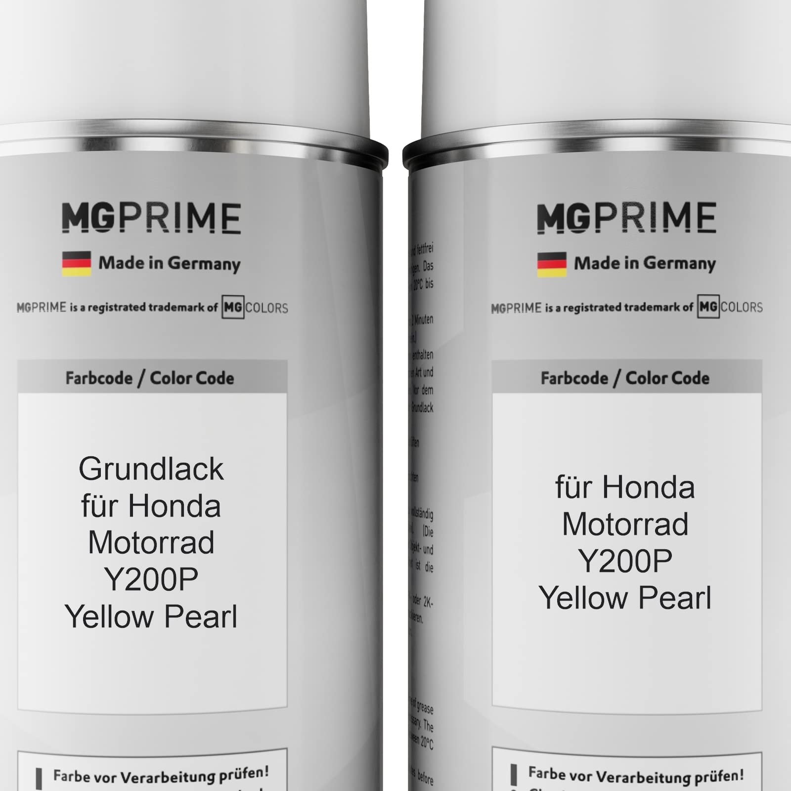 MG PRIME Vernice per moto Kit bombolette spray 2K per Honda Motorrad Y200P Yellow Pearl Vernice di fondo vernice di base 2 componenti vernice trasparente bomboletta a spruzzo