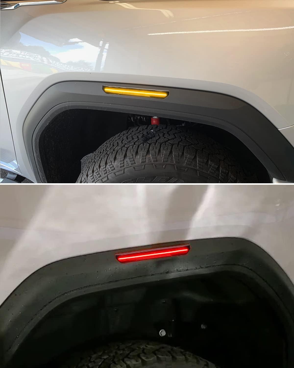 4 PCS LED Side Marker Light Replacement for Sierra 2500HD 3500HD 2020-2024, Front Rear Side Fender Position Driving Lamp Assembly Smoked Lens Replace OE 84806032, 84185031