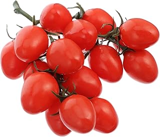Happyyami Artificial Cherry Tomatoes Plastic Lifelike Simulation Fruit Decoration Ornament Fake Realistic Artificial Fruit Festival Decoration
