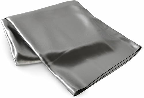 Mulberry Park - Sábana encimera matrimonial de seda de morera 100 % pura, de 22 momme 6A, transpirable, ultrasuave, certificado Oeko-Tex, color gris