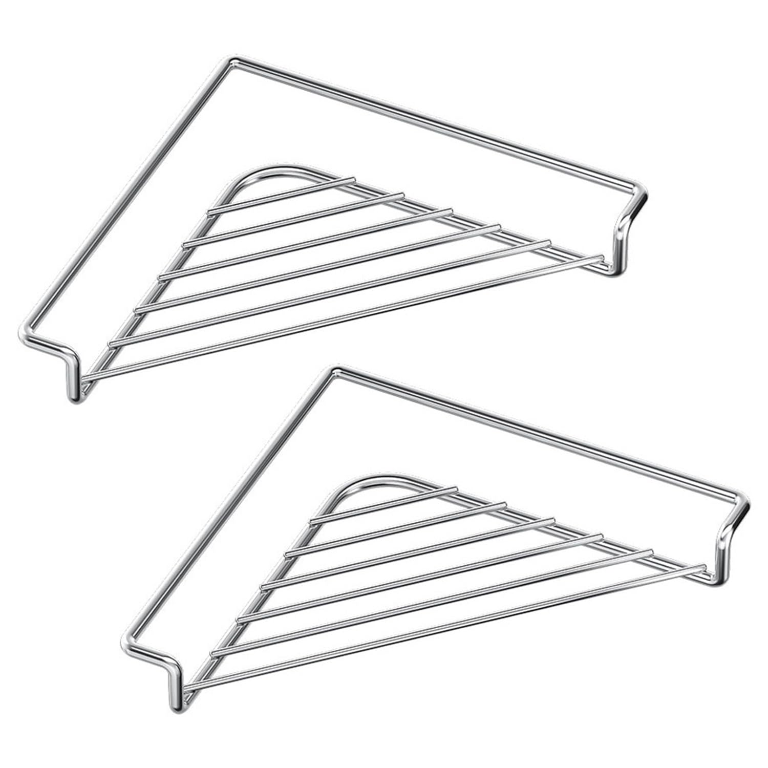 2 Pcs Stainless Steel Corner Sink Drainer Rack, Triangle Sink Sponge Holder