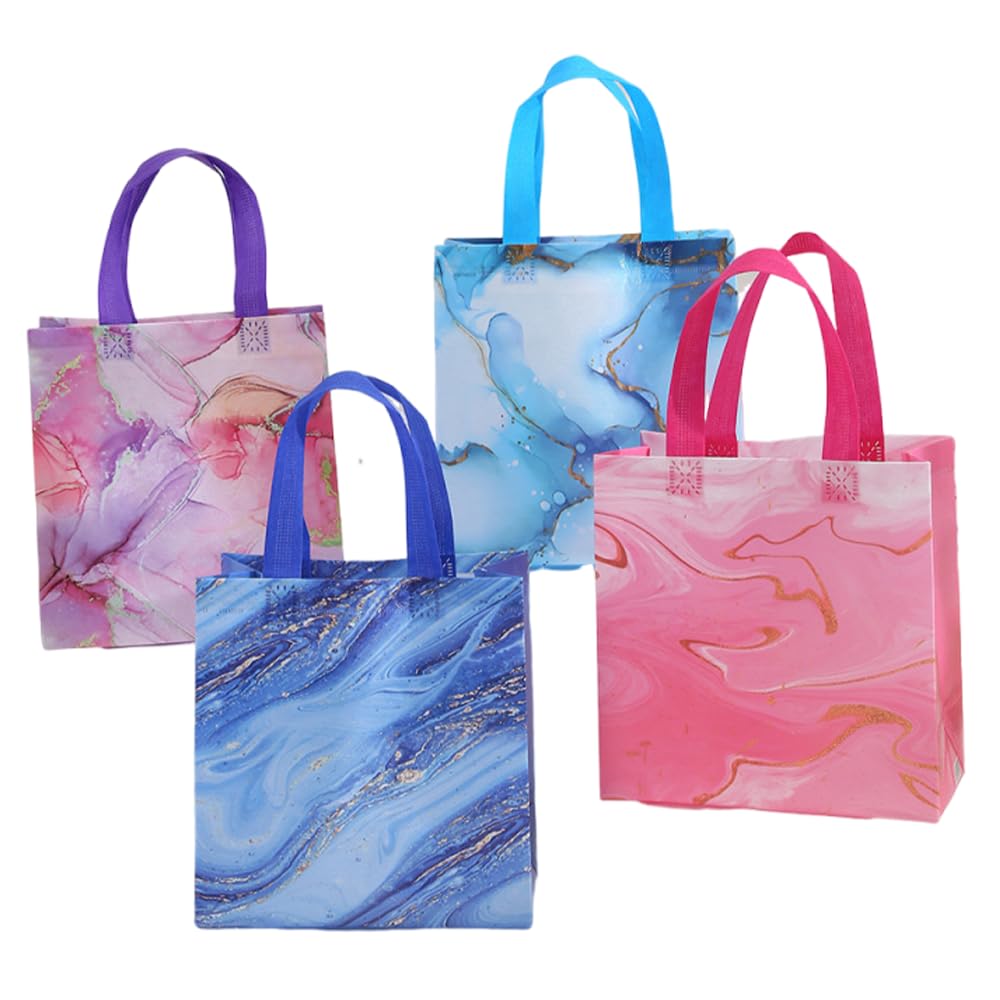 12 pcs Non-Woven Tote Bags Reusable with Handles Large Capacity Gift Wrap Bags for Shopping & Picnic Party Holiday Favor Decoration