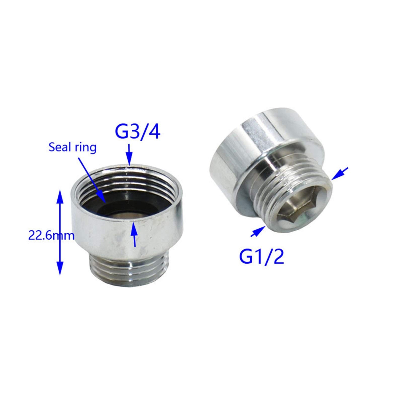 raccordo for tubo filettato in ottone, connettore riduttore boccola filettata in ottone, prolunga connettore riparazione tubo argento 1/2" maschio a 3/4" femmina giunto filettato in ottone riparazione