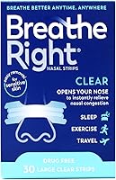 Vista 2 de (120 Strips) Breathe Right Nasal Strips Clear Large for Sensitive Skin
