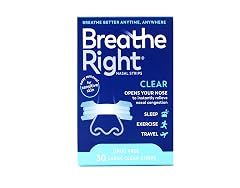 Breathe Right Nasal Strips to Stop Snoring Drug-Free Clear for Sensitive Skin 30 count Pack of 2 Pack