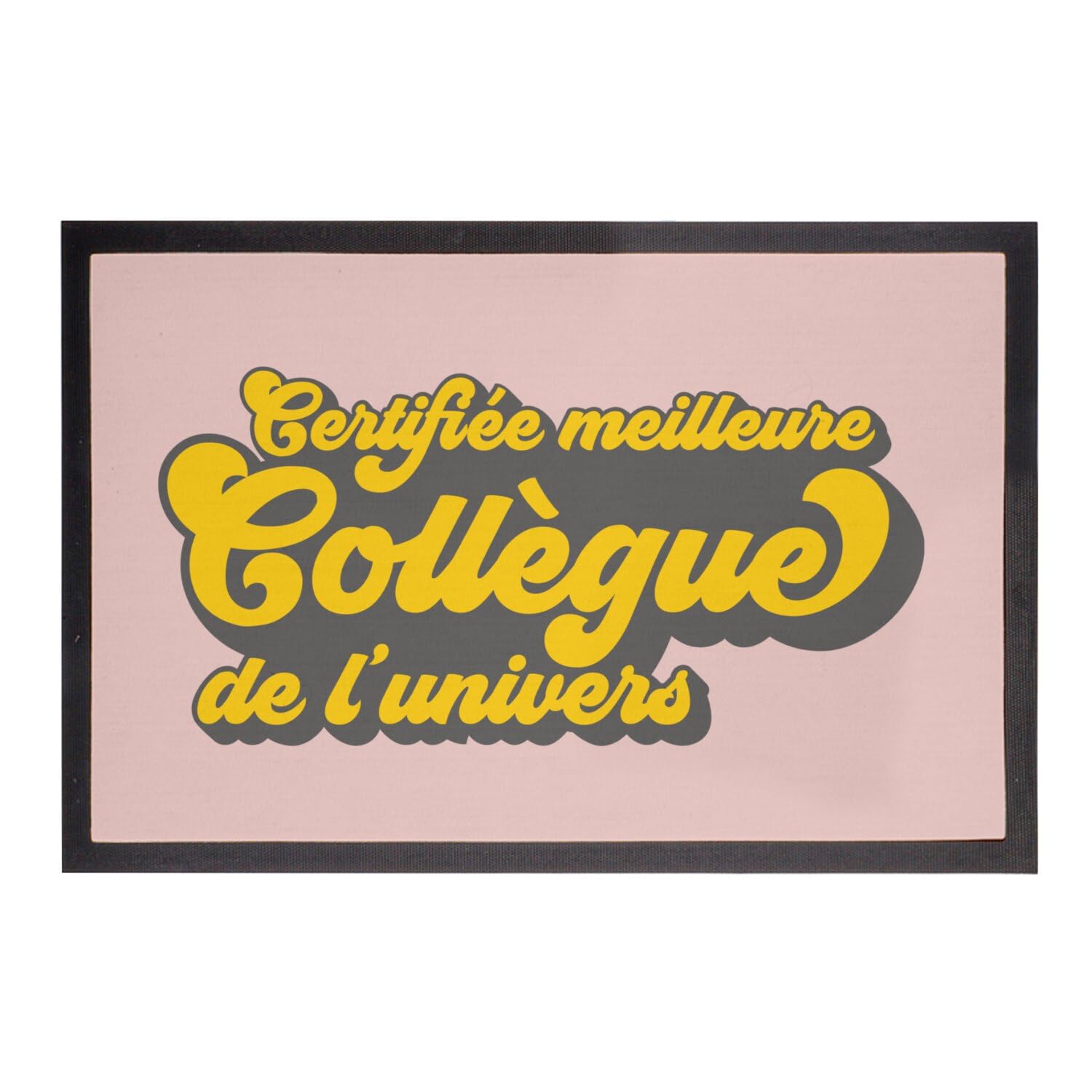 Paillasson rose Meilleure Collègue pour sceller une amitié de travail unique 75x50cm