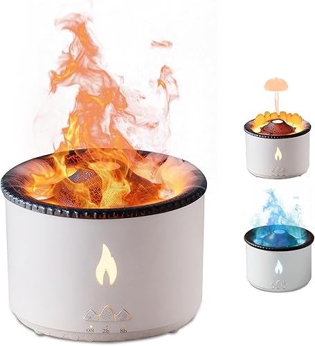 Miniatura 8 de Difusor de aroma de llama difusor ultrasónico de aroma de aceite esencial, 12.2 fl oz, gran capacidad, difusor de aceite esencial 2 en 1 con